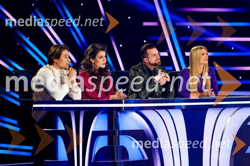  Bojan Cvjetićanin, Joker Out;  Ana Maria Mitić, stand up komičarka;  Andrej Škufca, štirikratni svetovni plesni prvak in plesni sodnik;  Helena Blagne, pevkaZnan obraz ima svoj glas, 8. oddaja