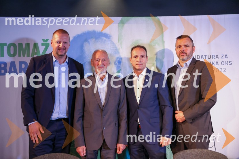  Matej Erjavec, predsednik, Košarkarska Zveza Slovenije;  Miroslav Cerar, nekdanji gimnastičar, predsednik Odbora za podeljevanje Bloudkovih priznanj;  Tomaž Barada, taekwondoist in kickbokser, predsednik Športne zveze Maribor, predsednik Športne zveze Maribor, podpredsednik Olimpijskega komiteja Slovenije;  Matej Planko, Planinska zveza SlovenijeTomaž Barada napovedal kandidaturo za predsednika OKS