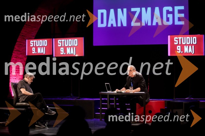 dr. Slavoj Žižek, filozof; mag. Marcel Štefančič ml., filmski kritik, publicist in TV voditeljDan zmage z Marcelom Štefančičem Jr