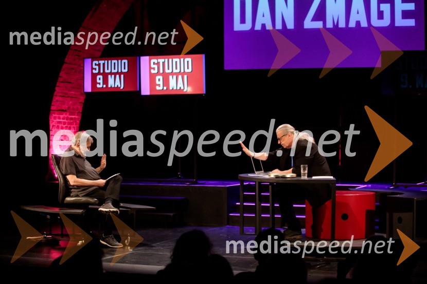 dr. Slavoj Žižek, filozof; mag. Marcel Štefančič ml., filmski kritik, publicist in TV voditeljDan zmage z Marcelom Štefančičem Jr