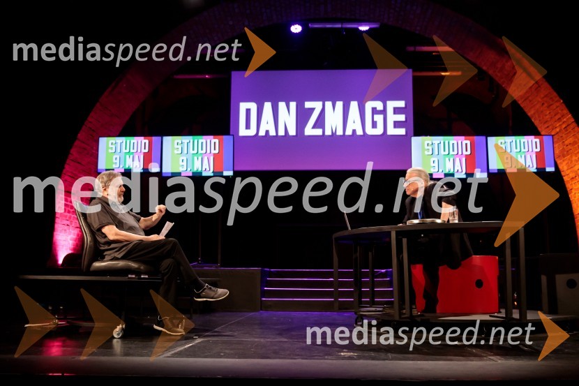 dr. Slavoj Žižek, filozof; mag. Marcel Štefančič ml., filmski kritik, publicist in TV voditeljDan zmage z Marcelom Štefančičem Jr