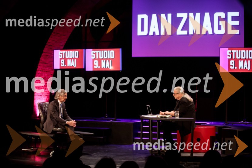  Robert Golob, predsednik stranke Gibanje Svoboda; mag. Marcel Štefančič ml., filmski kritik, publicist in TV voditeljDan zmage z Marcelom Štefančičem Jr