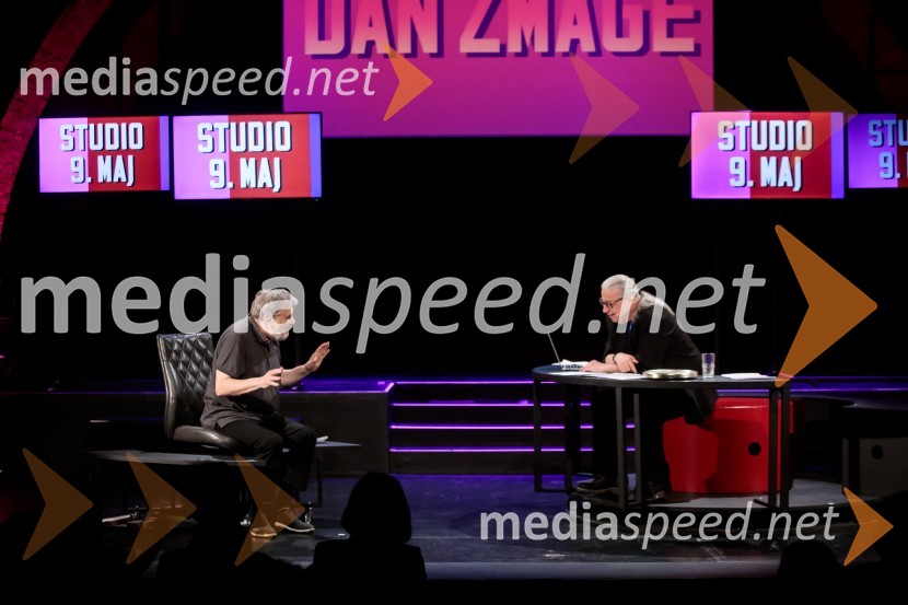 dr. Slavoj Žižek, filozof; mag. Marcel Štefančič ml., filmski kritik, publicist in TV voditeljDan zmage z Marcelom Štefančičem Jr