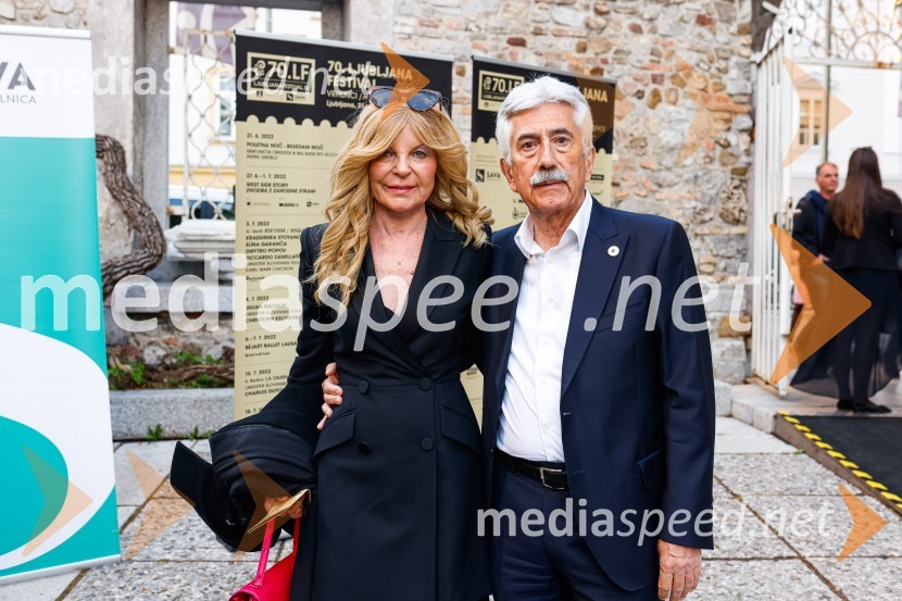  Darja Kuhar Kotnik, soustanoviteljica in podpredsednica Društva za zdravje naroda;  Rajko Kotnik, bivši državni pravobranilec in predsednik Lions kluba Ljubljana RožnikOtvoritev nove strehe v Poletnem gledališču Križank