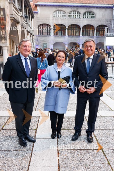  Uroš Lajovic, dirigent;  Saša Lajovic;  Zoran Janković, župan, Mestna občina LjubljanaOtvoritev nove strehe v Poletnem gledališču Križank