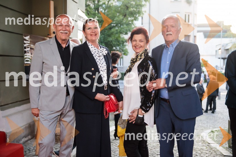  Frane Praprotnik, podjetnik;  Polona  Praprotnik;  Nena Kopčaver Guček;  Andrej Guček, zdravnikVeliki diktator, premiera drame