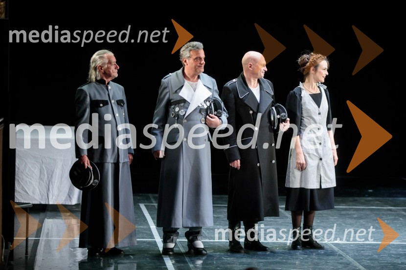  Vojko Zidar, igralec;  Valter Dragan, igralec;  Boris Mihalj, igralec;  Tina Vrbnjak, igralkaVeliki diktator, premiera drame