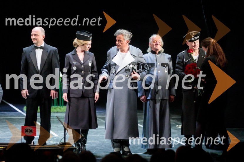  Joži Šalej, glasbenik;  Eva Jesenovec, igralka;  Valter Dragan, igralec;  Vojko Zidar, igralec;  Boris Mihalj, igralecVeliki diktator, premiera drame