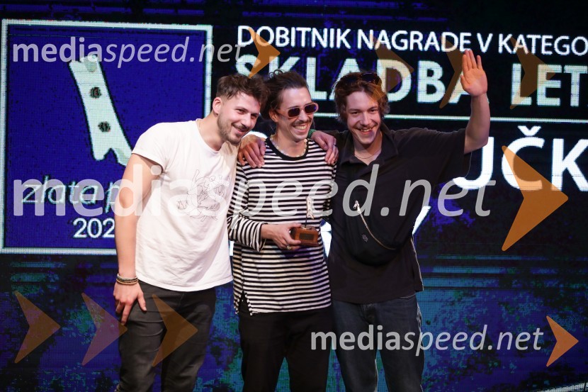  Tomaž Zupančič, glasbena skupina MRFY;  Rok  Klobučar, glasbena skupina MRFY;  Lenart Merlin, glasbena skupina MRFYZlata piščal 2022, podelitev glasbenih nagrad