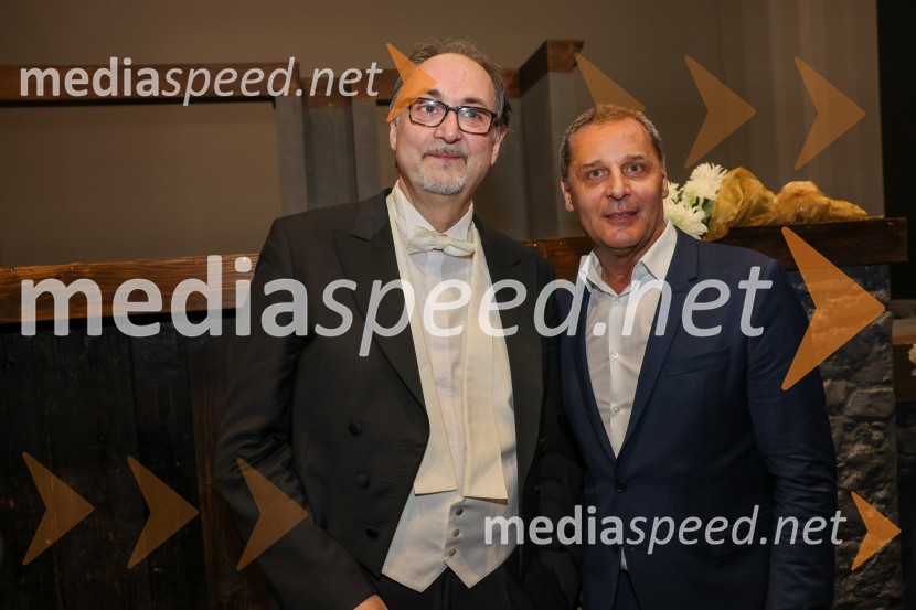 Francesco Rosa, dirigent;  Danilo Rošker, direktor SNG MariborRigoletto, premiera opere, SNG Maribor
