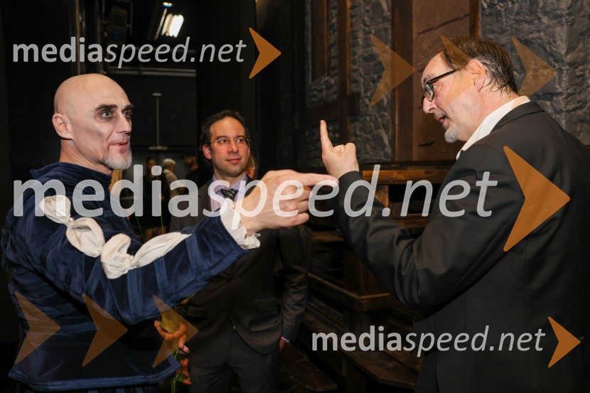  Marian Pop, operni pevec;  Simon Krečič, umetniški direktor Opere SNG Maribor;  Francesco Rosa, dirigentRigoletto, premiera opere, SNG Maribor