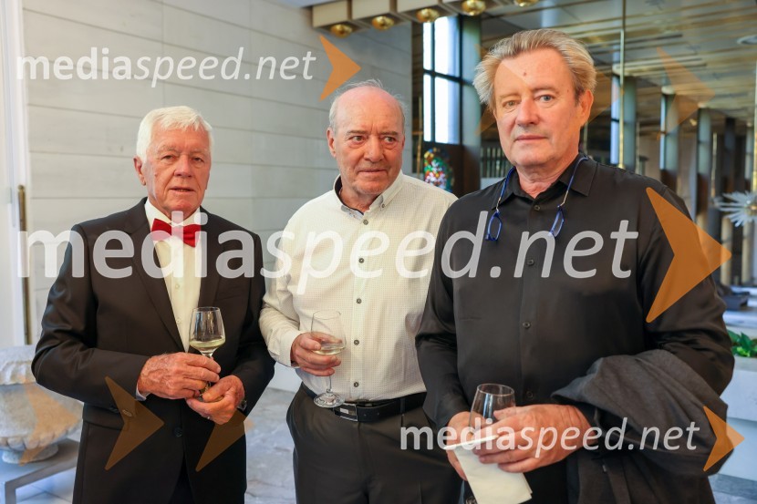  Tone Vogrinec, športni in smučarski funkcionar;  Jože Jagodnik;  Vladimir  Rukavina Gogo, direktor Narodnega doma Maribor ter direktor Festivala Lent Tone Vogrinec, zabava za 80. rojstni dan