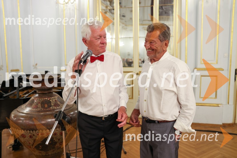  Tone Vogrinec, športni in smučarski funkcionar;  Ludvik Vrbančič, nekdanji direktor, Hotel SlavijaTone Vogrinec, zabava za 80. rojstni dan