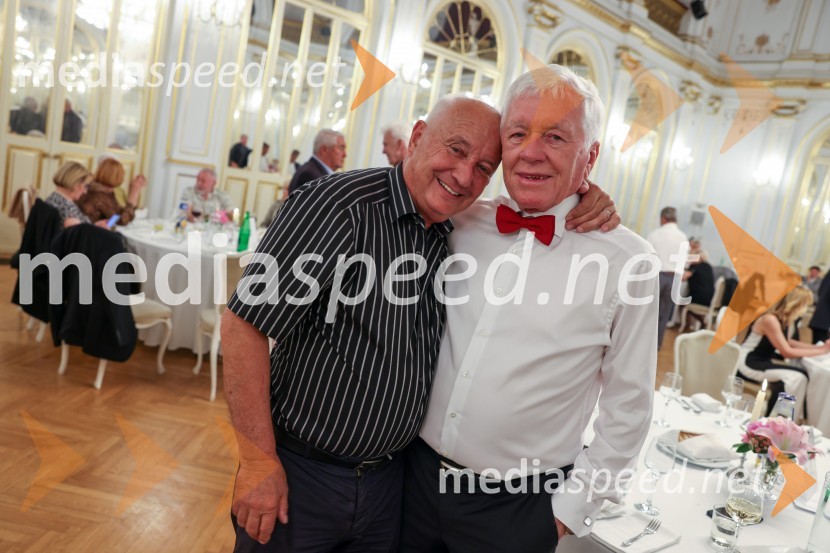  Vidko Gradišnik, ustanovitelj podjetja Vigrad;  Tone Vogrinec, športni in smučarski funkcionarTone Vogrinec, zabava za 80. rojstni dan