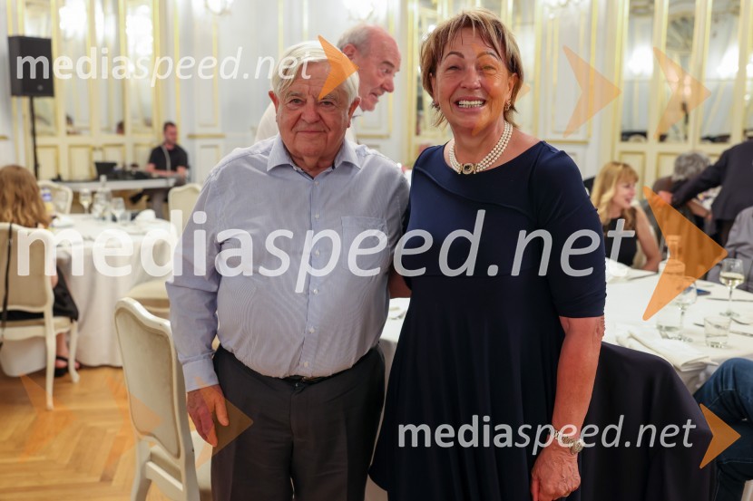  Milan Kučan, nekdanji predsednik Republike Slovenije;  Amalija KaučičTone Vogrinec, zabava za 80. rojstni dan