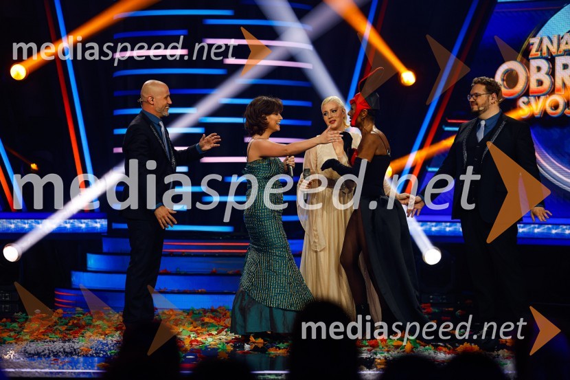  Peter Poles, televizijski voditelj;  Nastja  Gabor, pevka;  Taja Golavšek - Taja Devi, glasbenica;  Damjana Golavšek, pevka;  Sašo Stare, stand up komik, voditeljZnan obraz ima svoj glas, 9. oddaja