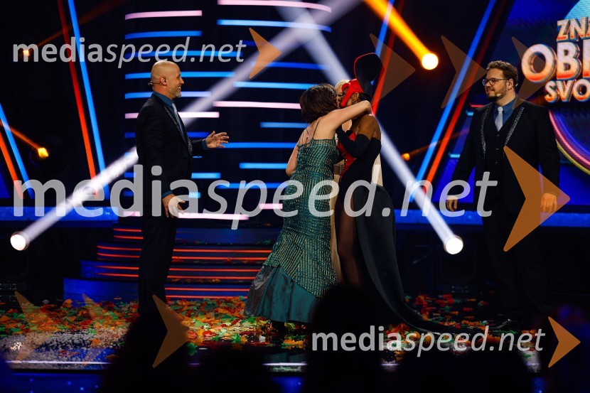  Peter Poles, televizijski voditelj;  Nastja  Gabor, pevka;  Damjana Golavšek, pevka;  Sašo Stare, stand up komik, voditeljZnan obraz ima svoj glas, 9. oddaja