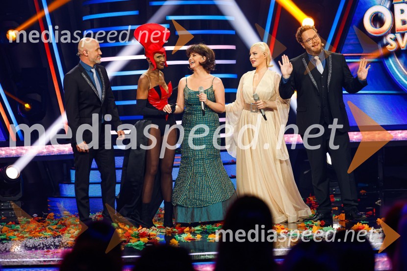  Peter Poles, televizijski voditelj;  Damjana Golavšek, pevka;  Nastja  Gabor, pevka;  Taja Golavšek - Taja Devi, glasbenica;  Sašo Stare, stand up komik, voditeljZnan obraz ima svoj glas, 9. oddaja