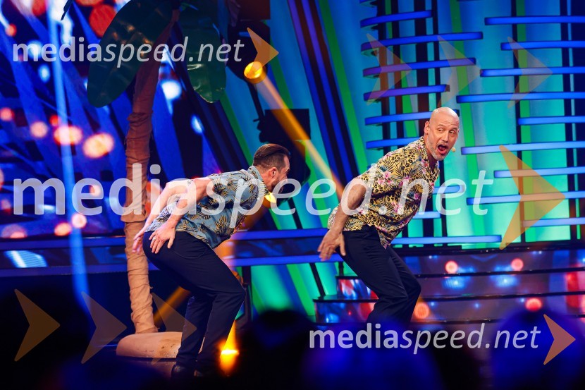  Andrej Škufca, štirikratni svetovni plesni prvak in plesni sodnik;  Peter Poles, televizijski voditeljZnan obraz ima svoj glas, 9. oddaja