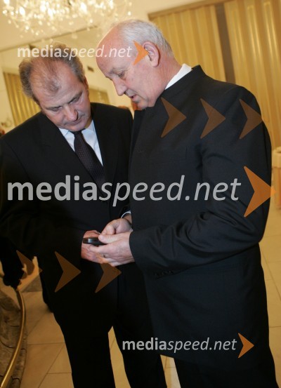Črt Mesarič, nekdanji predsednik uprave Nove KBM in Janez Ajlec, direktor podjetja AJM d.o.o.Večerov Bob leta 2005, SNG Maribor