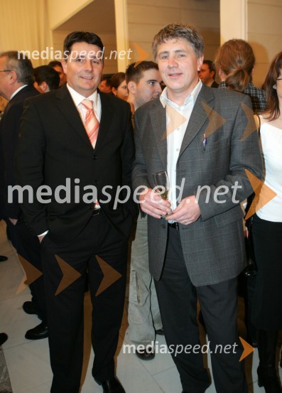 Mirko Zamernik, poslanec SDS in Miro Petek, novinar in poslanec SDSVečerov Bob leta 2005, SNG Maribor