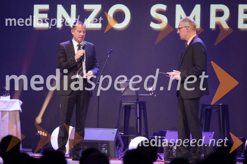  Enzo Smrekar, predsednik uprave Droge Kolinske in glavni direktor strateškega poslovnega področja v Atlantic Grupi, predsednik SZS;  Igor Evgen Bergant, novinar in TV voditeljVečer šampionov Smučarske zveze Slovenije 2022