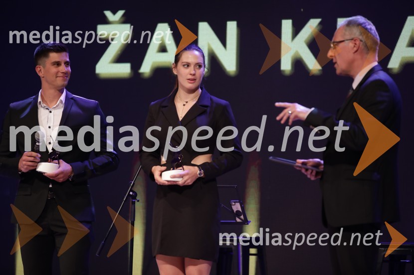  Žan Kranjec, smučar;  Andreja  Slokar, smučarka;  Igor Evgen Bergant, novinar in TV voditeljVečer šampionov Smučarske zveze Slovenije 2022