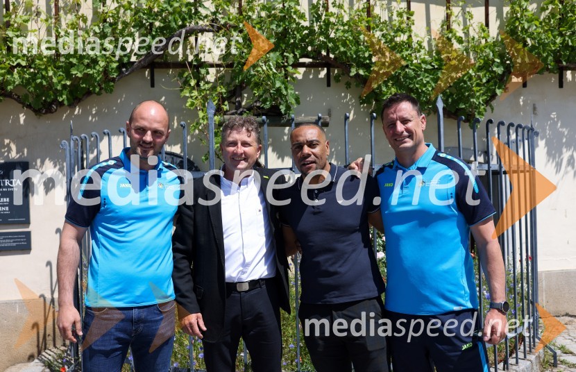  Matej  Vračko, Vinogradništvo Vračko, nogometaš slovenske vinske reprezentance;  Danilo Steyer,   vinar, Steyer Vina; vinski vitez, predsednik Vinske reprezentance Slovenije;  Marcos  Tavares, nogometaš, NK Maribor;  Robi Fišer, nogometaš Slovenske vinske reprezentanceNovinarska konferenca Vinske reprezentance Slovenije pred odhodom na evropsko prvenstvo