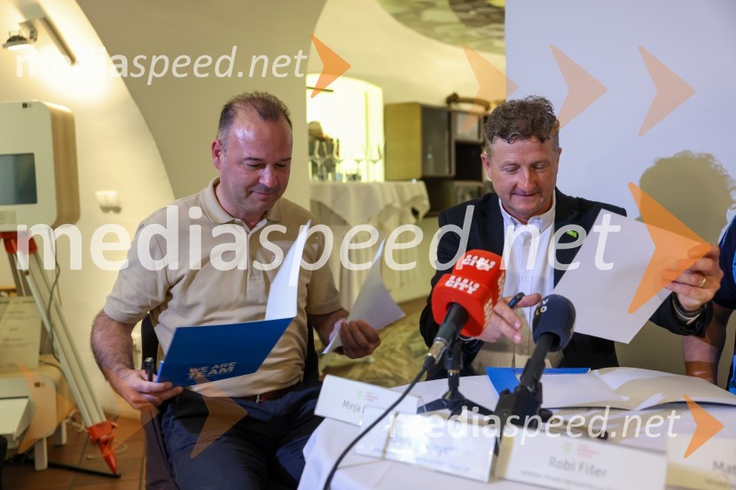  Bogdan Šuput, direktor, Vita Šport - Jako Slovenija;  Danilo Steyer,   vinar, Steyer Vina; vinski vitez, predsednik Vinske reprezentance SlovenijeNovinarska konferenca Vinske reprezentance Slovenije pred odhodom na evropsko prvenstvo