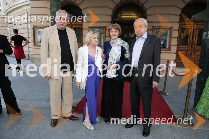 prof. Tomaž Habe, skladatelj, dirigent;  Vladimira Habe;  Zvezdana Golob;  Jani Golob, skladateljThe sound, premiera kozmične opere