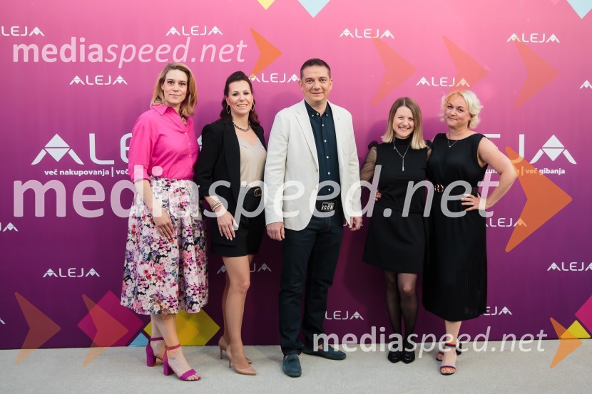  ... ;  ... ;  Toni Pugelj, direktor SES Slovenija in center manager nakupovalnega središča Aleja;  ... ;  Klavdija Miklavžin Javornik, vodja marketinga, AlejaAleja, 2. rojstni dan