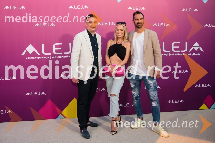  Toni Pugelj, direktor SES Slovenija in center manager nakupovalnega središča Aleja;  Katarina Benček, social media influencerka, avtorica knjige;  Marko  Pavlović, podjetnikAleja, 2. rojstni dan