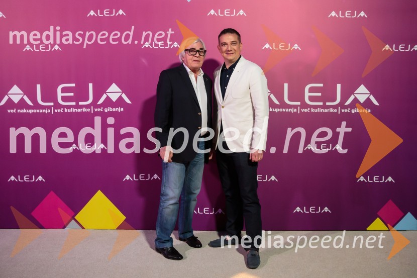  Lado  Leskovar, pevec in ambasador Unicef;  Toni Pugelj, direktor SES Slovenija in center manager nakupovalnega središča AlejaAleja, 2. rojstni dan