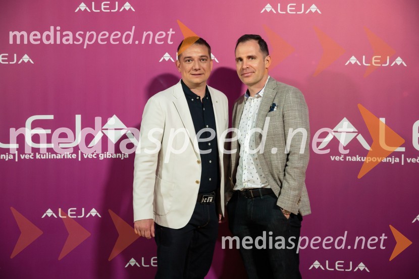  Toni Pugelj, direktor SES Slovenija in center manager nakupovalnega središča Aleja;  David  Kovačič, generalni direktor, Spar SlovenijaAleja, 2. rojstni dan