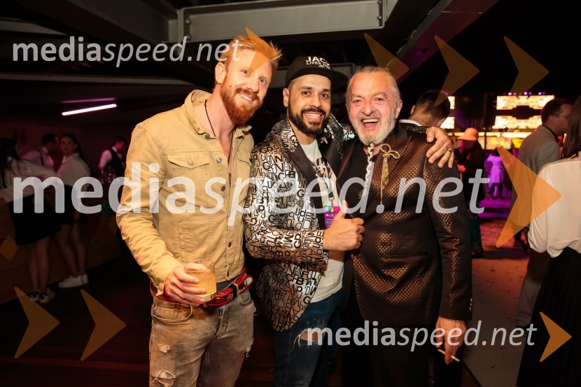  Thomas Bizjak;  Elvis Ćeško, DJ ;  Milan Gačanovič - Gacho, modni guruAleja, 2. rojstni dan