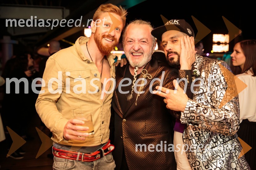  Thomas Bizjak;  Milan Gačanovič - Gacho, modni guru;  Elvis Ćeško, DJ Aleja, 2. rojstni dan