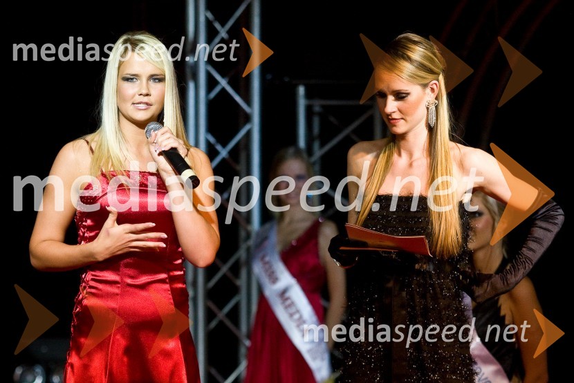 Katja Lekan, superfinalistka izbora za Miss Casino Kongo 2009 in Jerneja Podbevšek Zhembrowskyy, voditeljica prireditveMiss Casino Kongo 2009