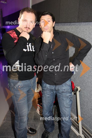 Josip Miani - Pipi in Nenad Čirjak - Neno, člana skupine KarmaRdeča preproga s Sebastianom, snemanje božično-novoletne oddaje