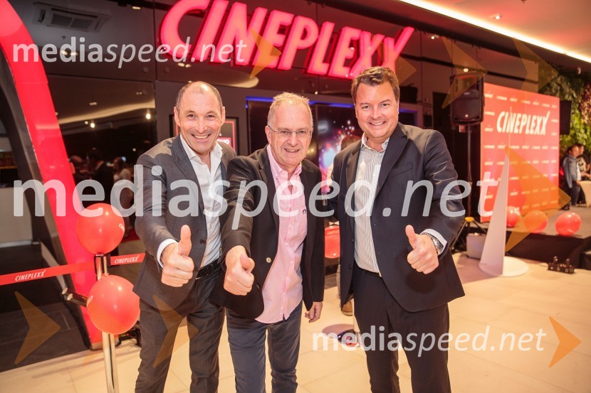  Markus Pinggera, managment, Supernova Avstrija;  Christian Langhammer, CEO Cineplexx International; mag. Christof  Papousek, finančni direktor in sopartner družbe Cineplexx InternationalSvečana otvoritev Cineplexx - Ljubljana Rudnik