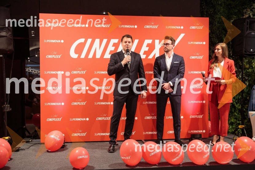 mag. Christof  Papousek, finančni direktor in sopartner družbe Cineplexx International;  Lucas Langhammer, direktor podjetja Cineplexx v Sloveniji;  ... Svečana otvoritev Cineplexx - Ljubljana Rudnik