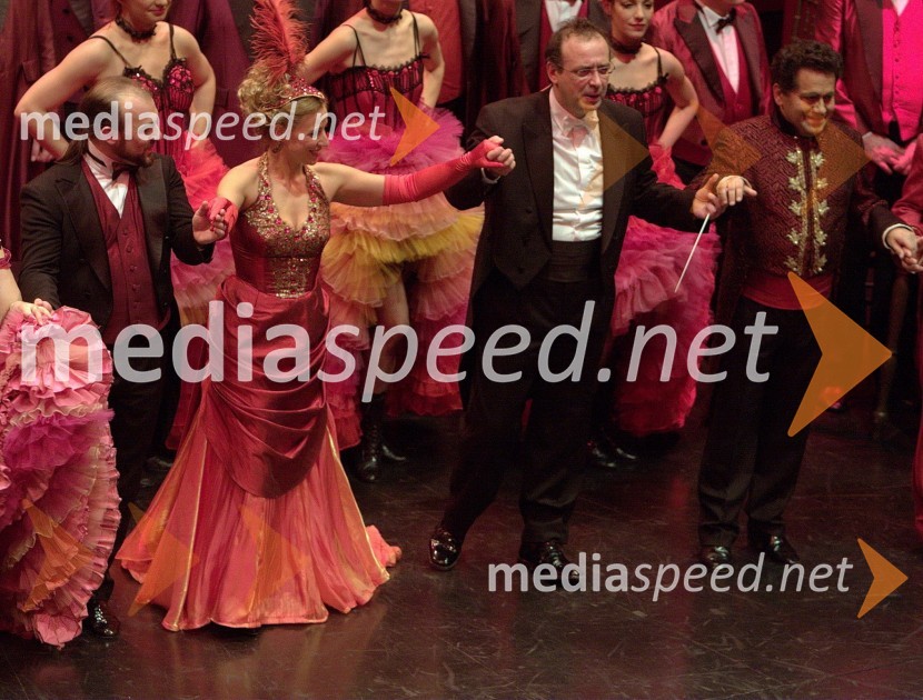 Jože Vidic in Martina Zadro, operna pevca, Aleksandar Spasić, dirigent in Andrej Debevec, operni pevecVesela vdova, premiera operete