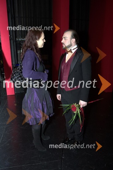 Jože Vidic, operni pevec s soprogo UrškoVesela vdova, premiera operete