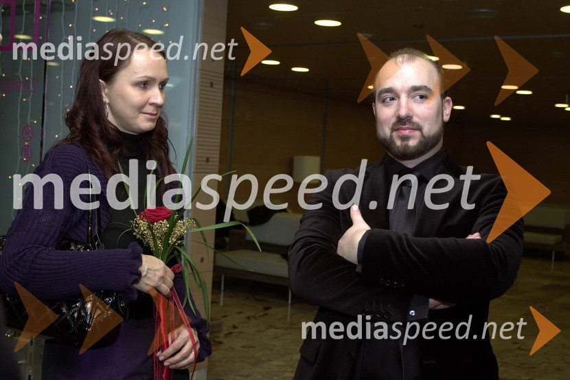 Jože Vidic, operni pevec s soprogo UrškoVesela vdova, premiera operete