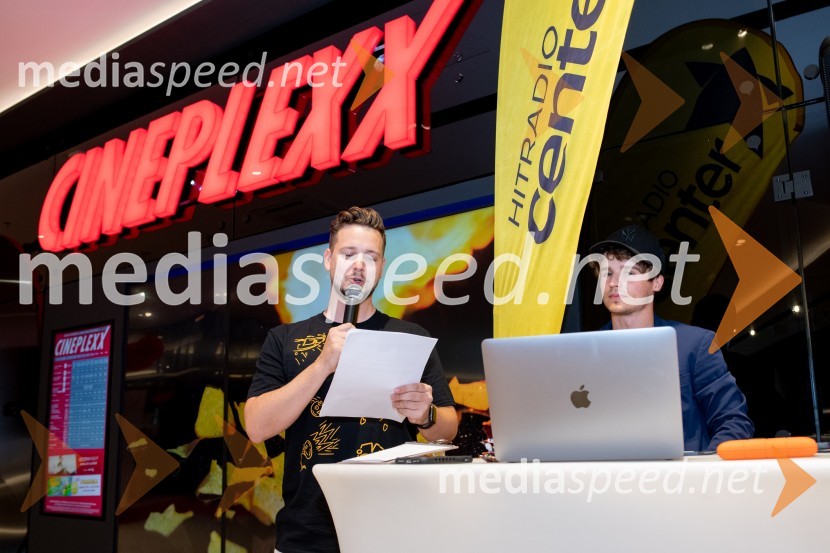  Alen Podlesnik, moderator, radio Center;  Klemen Kopina, speaker, MCCineplexx - Ljubljana Rudnik odprl svoja vrata