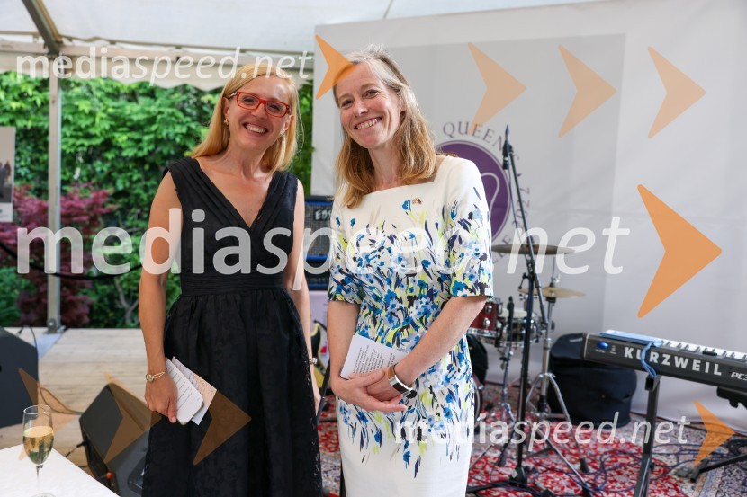  Nataša Katušin;  Tiffany Sadler, Britanska veleposlanicaKraljičina rojstnodnevna zabava v rezidenci Britanskega veleposlaništva