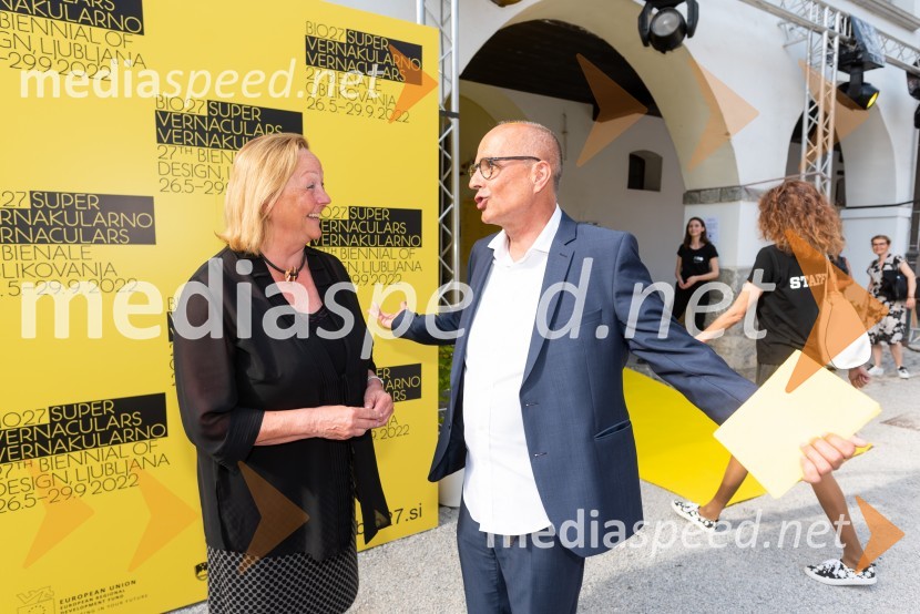 Trine Skymoen, Norveška veleposlanica;  Bogo Zupančič, direktor, Muzej za arhitekturo in oblikovanjeOdprtje 27. bienala oblikovanja, Muzej za arhitekturo in oblikovanje