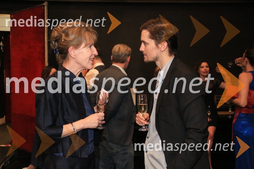  Vesna Jurca Tadel, ravnateljice SNG Drama Ljubljana;  Klemen Janežič, igralec Kabaret Kaspar, premiera