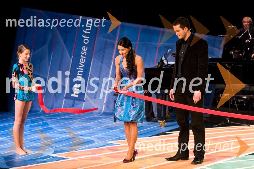 Uršula Majcen, športna novinarka in komentatorka na Valu 202 in Matjaž Markič, plavalecŠportnik leta 2008