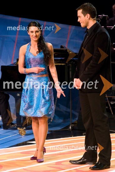 Uršula Majcen, športna novinarka in komentatorka na Valu 202 in Matjaž Markič, plavalecŠportnik leta 2008