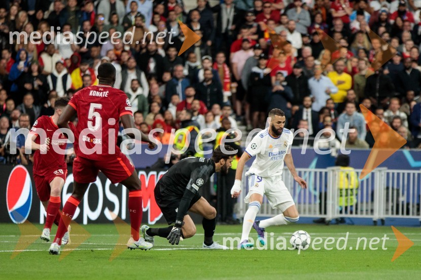  Ibrahima Konaté, nogometaš;  Alisson Becker, nogometaš;  Karim Benzema, nogometašReal Madrid in Liverpool, finalna tekma Lige prvakov